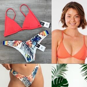 ☀️RIP CURL☀️ PREMIUM SURF BANDED FIXED SAYULITA SKIMPY PANT BIKINI SET